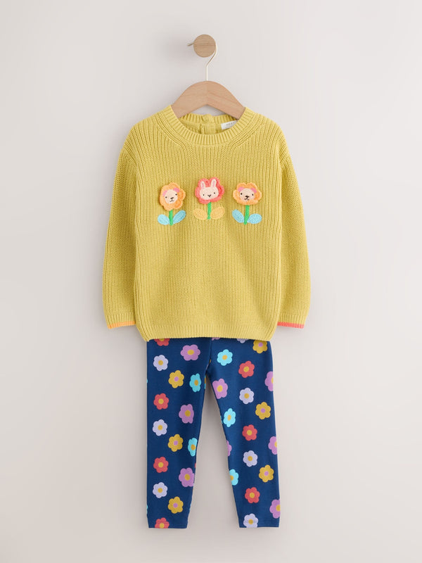 Green Floral Character Jumper and Leggings Set (3mths-7yrs)