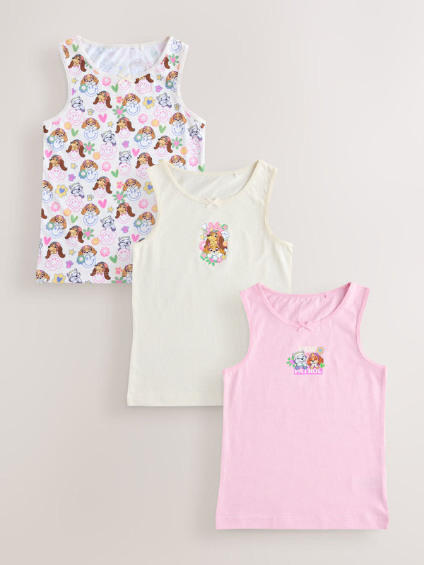 Ecru/Pink Paw Patrol Vests 3 Pack (2-8yrs)