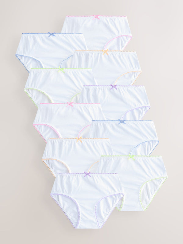 Heart Contrast Lace Briefs 10 Pack (1.5-16yrs)