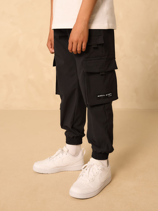 Black Cargo Premium Putty Trousers (3-16yrs)
