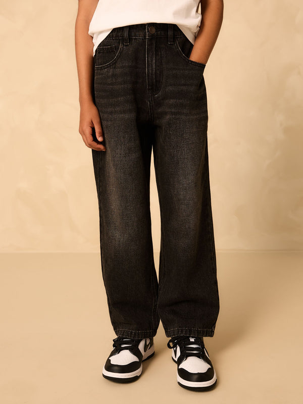 Washed Black Wide Fit Authentic Jeans (3-16yrs)