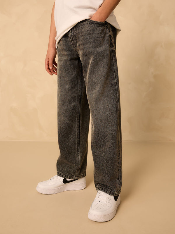 Dark Grey Wide Fit Super Wide Fit Authentic Jeans (3-16yrs)