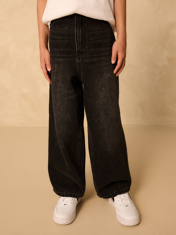 Washed Black Super-wide Fit Authentic Jeans (3-16yrs)