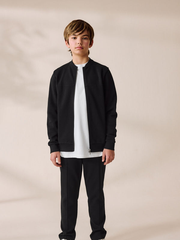Black Smart Jersey Bomber Jacket and Joggers Set (3-16yrs)
