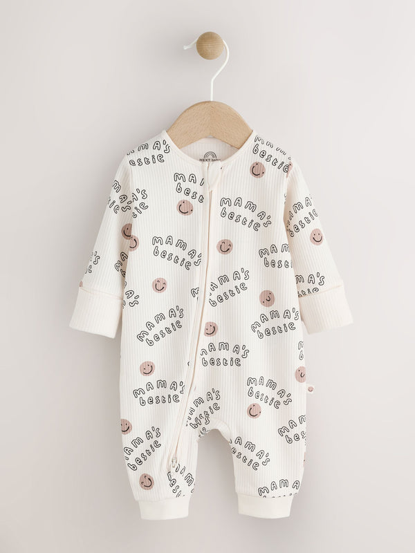 Cream Baby Family Two Way Zip Footless Sleepsuit (0-18mths)