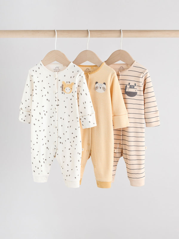 Neutral Baby Footless Character Sleepsuits 3 Pack (0mths-3yrs)