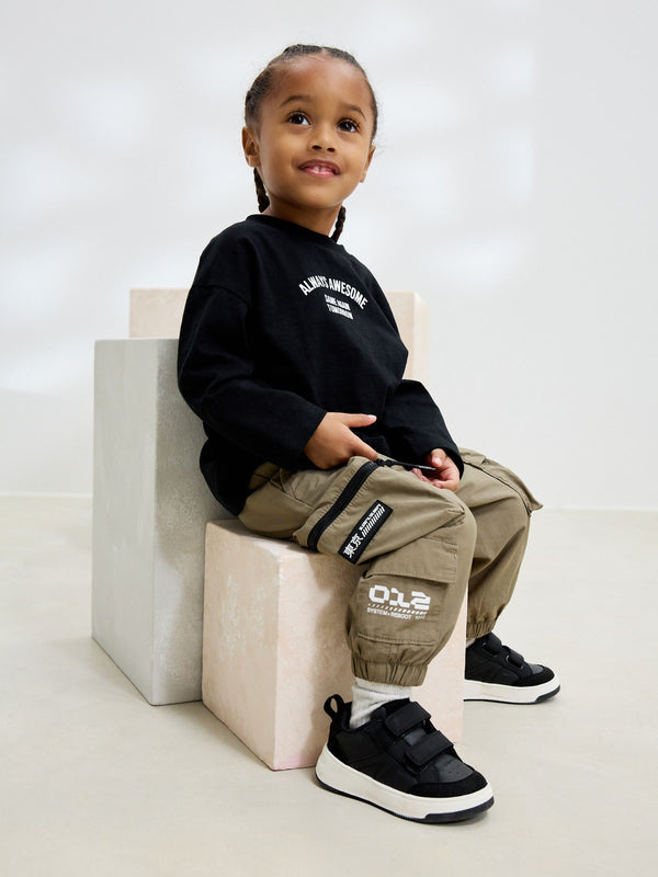 Taupe Brown Pocket Cargo Trousers (3mths-7yrs)