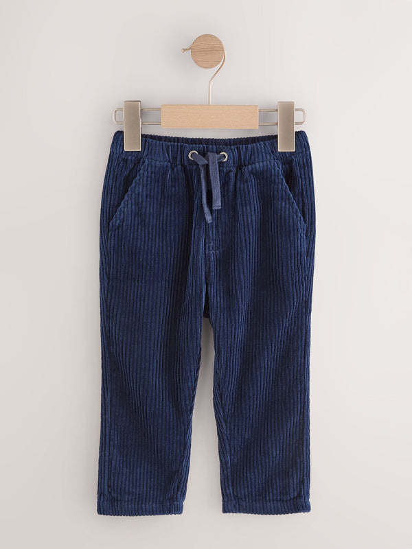 Navy Corduroy Pull On Trousers (3mths-7yrs)
