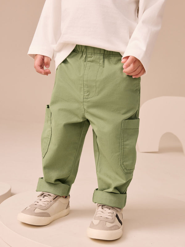 Sage Green Side Pocket Pull On Trousers (3mths-7yrs)