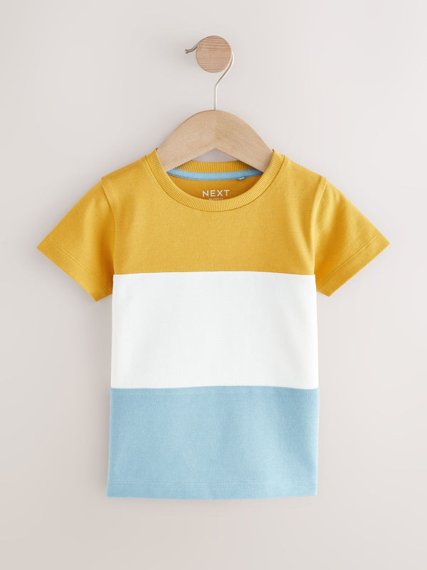 Blue/Yellow Short Sleeve Colourblock T-Shirt (3mths-7yrs)
