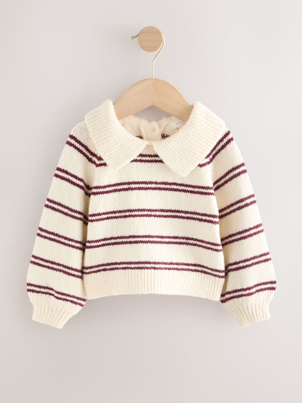 Ecru Stripe Collar Jumper (3mths-7yrs)