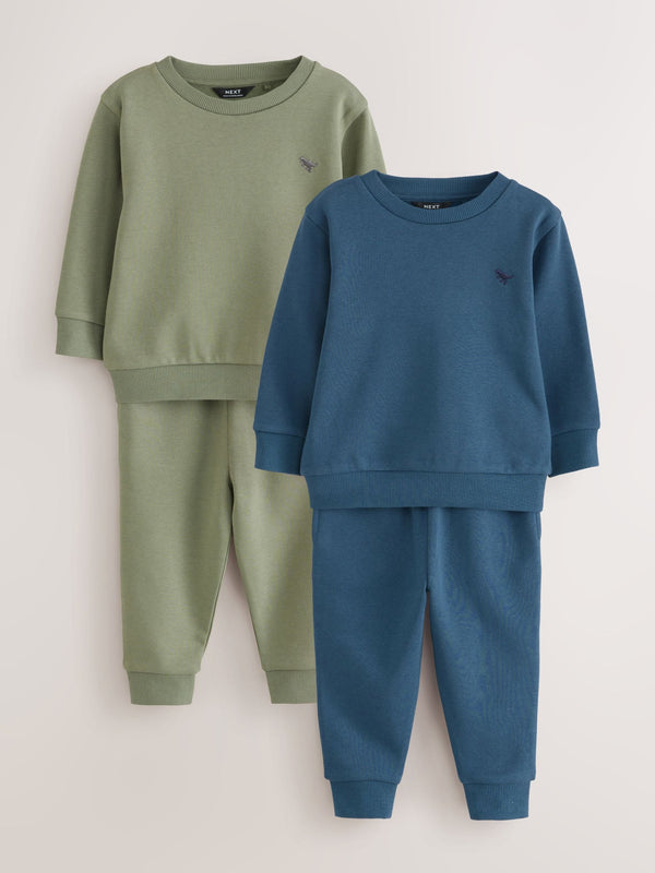 Blue/Green Sweatshirt and Joggers 2 Pack Set (3mths-7yrs)