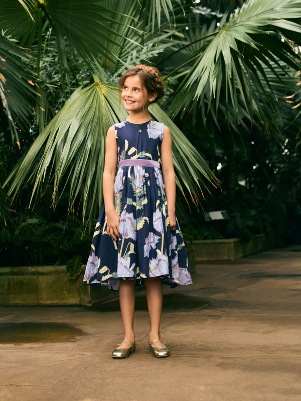 Navy Blue Floral Kew Collection Prom Dress (3-12yrs)