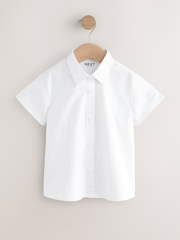 White Touch Fastening Stretch Short Sleeve School Shirt (3-17yrs)