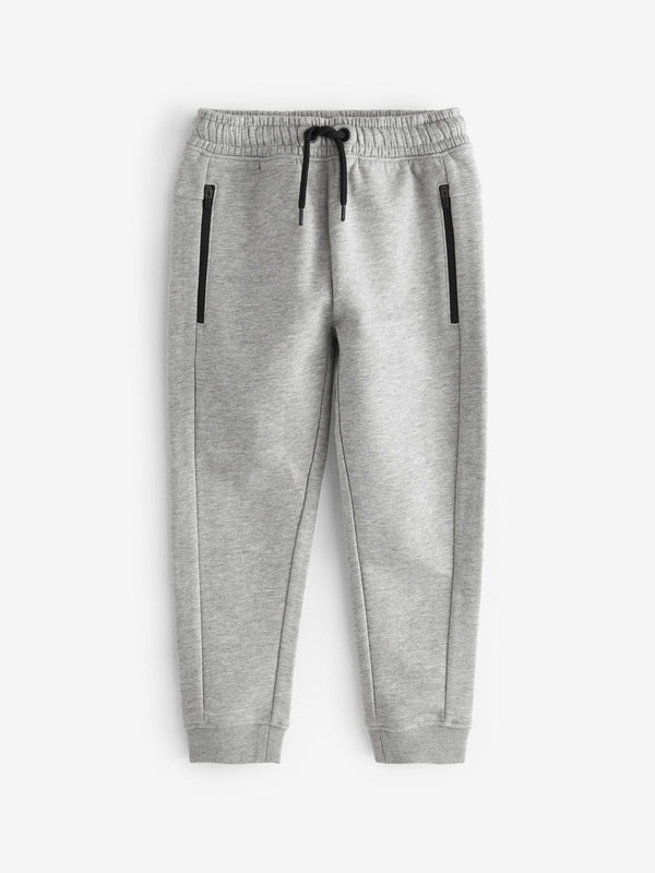 Grey Marl Slim Fit Zip Joggers (3-16yrs)