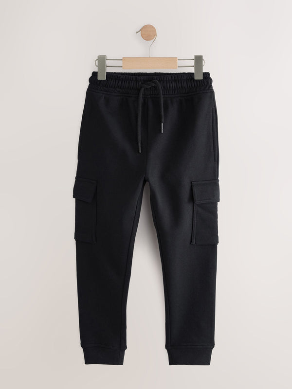 New Black Slim Fit Cargo Rich Joggers (3-16yrs)