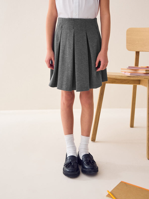Grey Pull on Jersey Stretch Pleated School Skirt (3-17yrs)