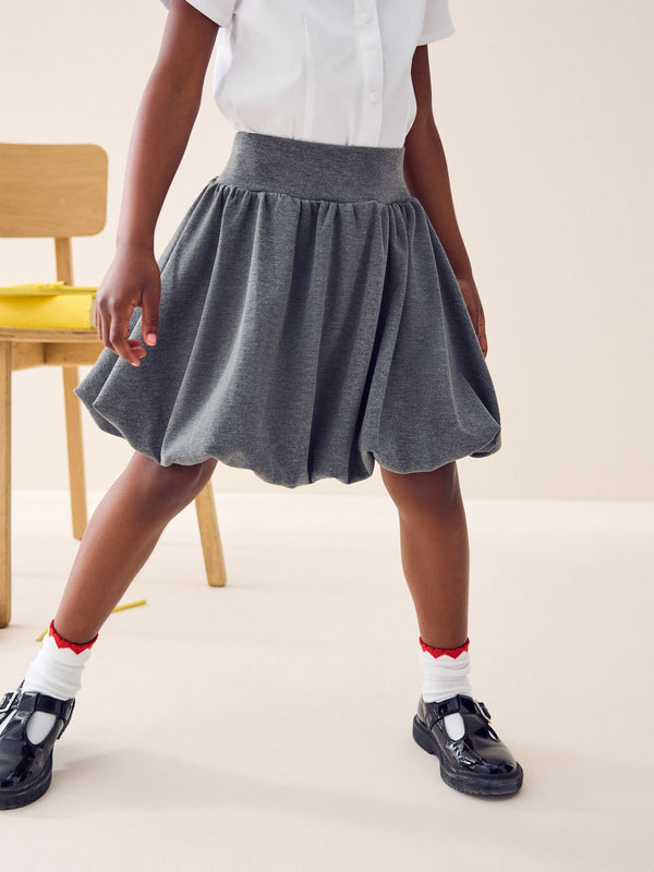 Grey Pull-On Jersey Stretch Bubble Hem Skirt (3-17yrs)