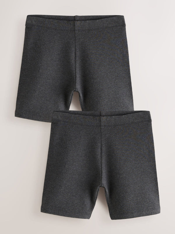 Grey Regular Length Cotton Rich Stretch Cycle Shorts 2 Pack (3-16yrs)