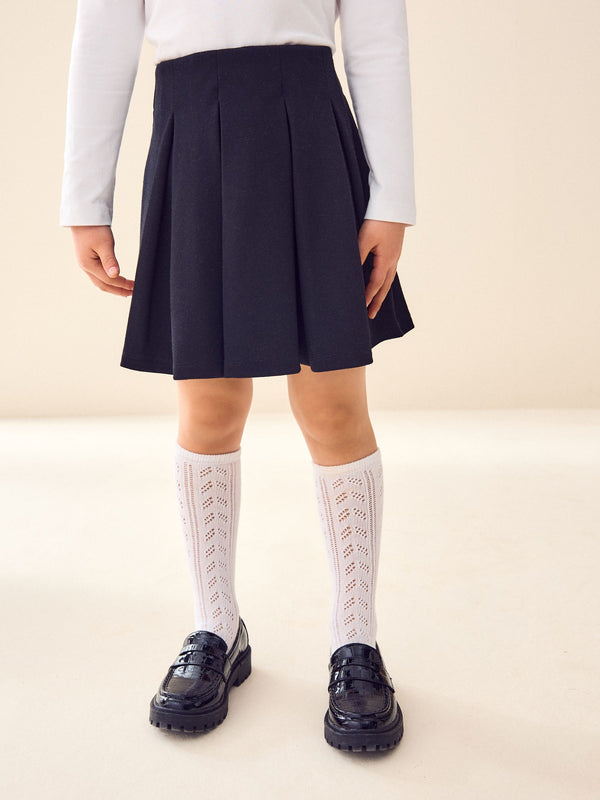Black Pull on Jersey Stretch Pleated School Skirt (3-17yrs)