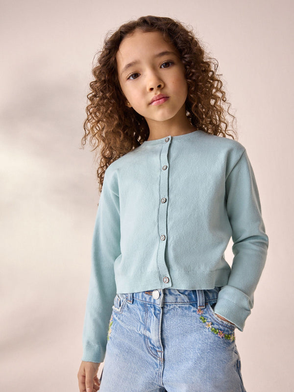 Sage Green Button Up Cardigan (3-16yrs)