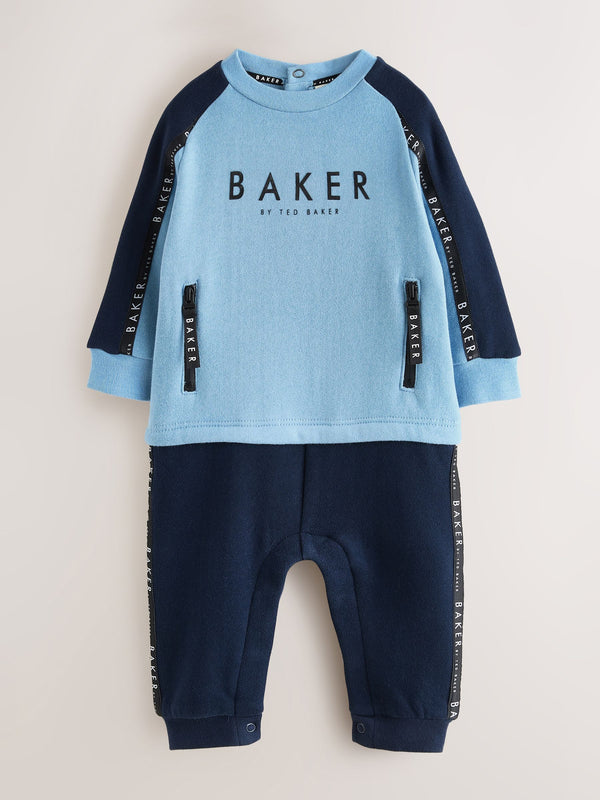 Baker by Ted Baker Panel Long Sleeve Romper