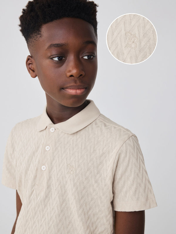 Baker by Ted Baker Textured 100% Cotton Polo Shirt