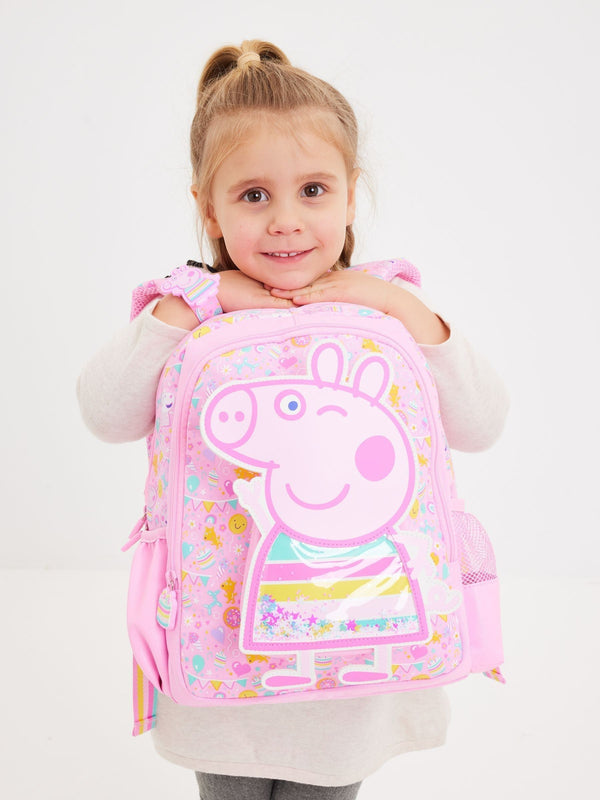 Smiggle Pink Junior Peppa Pig Character Backpack