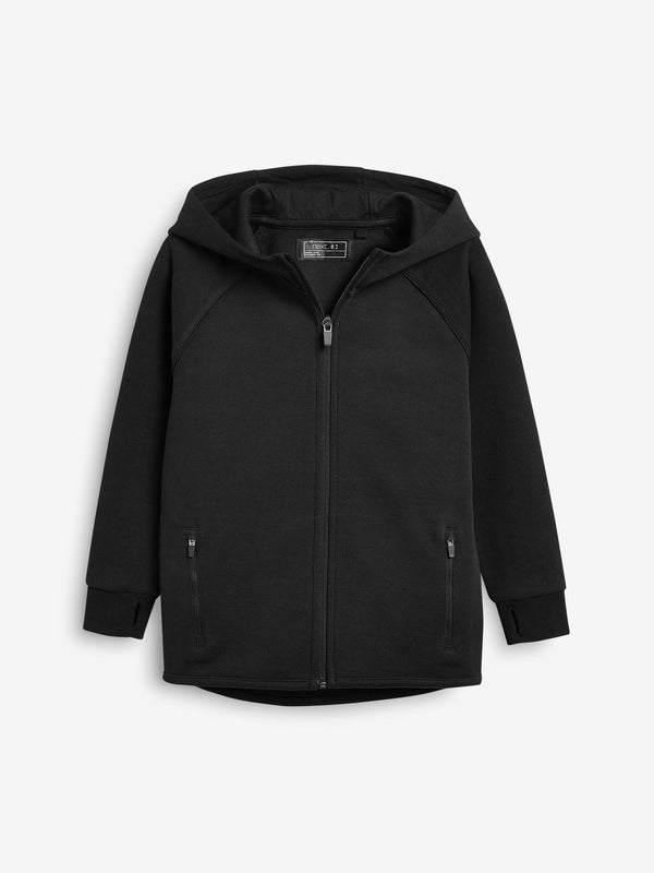 New Black Tech Sportswear Zip Through Hoodie (3-16yrs)