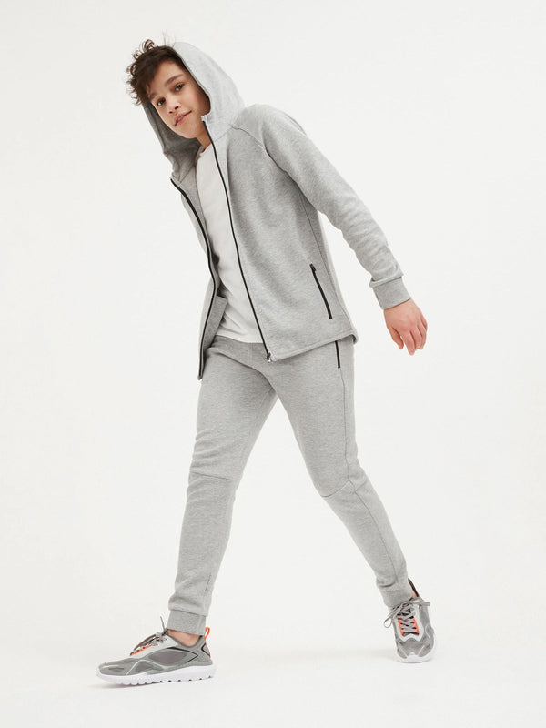 Grey Marl Tech Sportswear Zip Through Hoodie (3-16yrs)