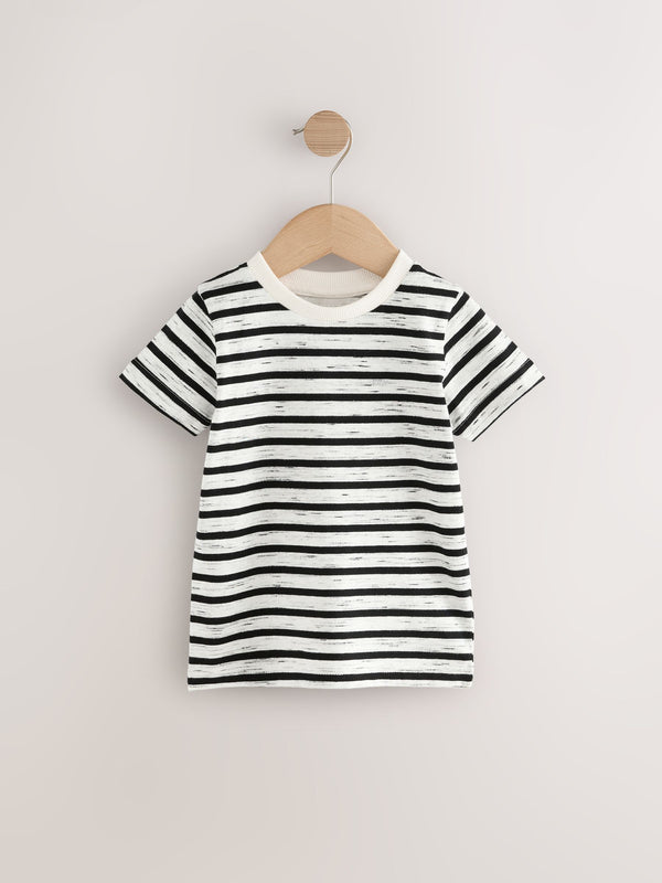 Black/White Short Sleeve Stripe T-Shirt (3mths-7yrs)