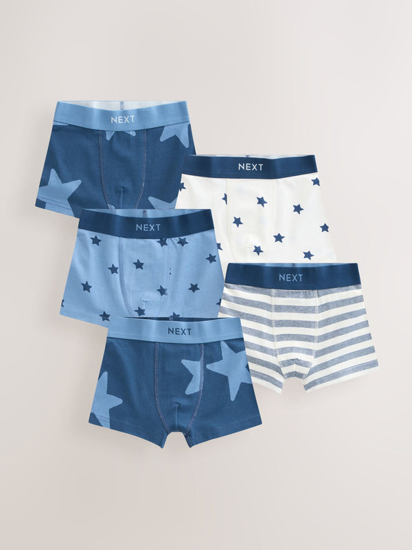 Blue Stars & Stripes Pattern Trunks 5 Pack (1.5-16yrs)