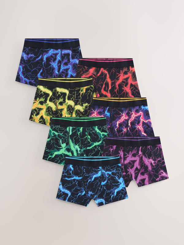 Multi Lightning Print Boxers 7 Pack (3-16yrs)