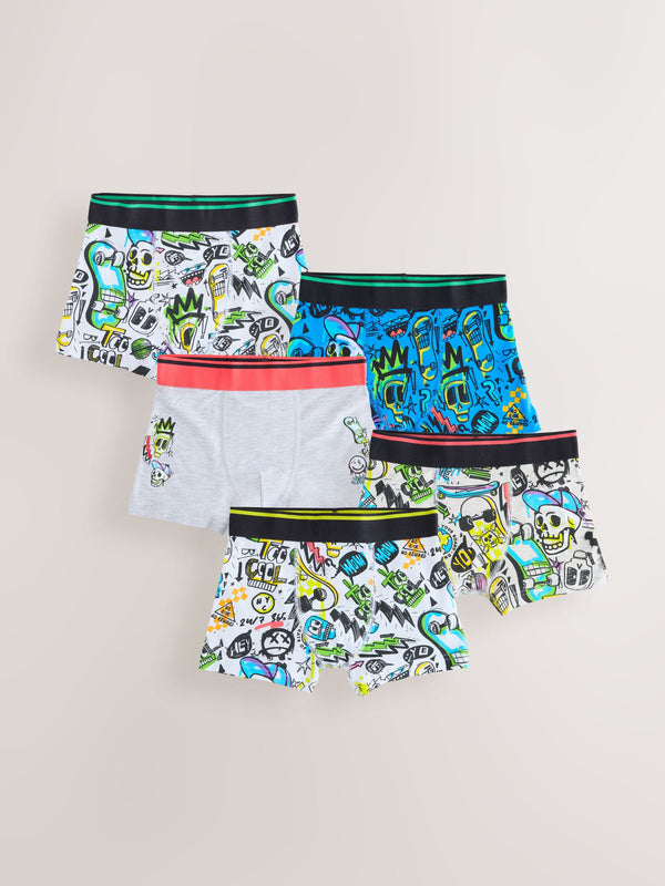 Graffiti Doodle Boxers Trunks 5 Pack (1.5-16yrs)