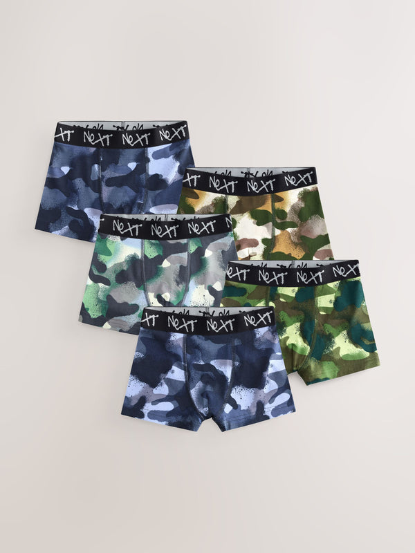 Camouflage Print Boxers 5 Pack (2-16yrs)
