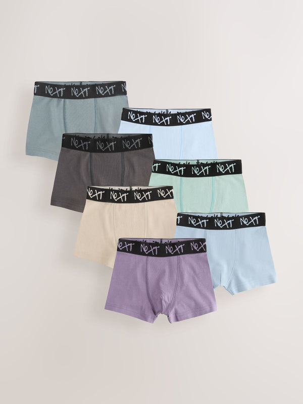 Mineral Multi with Navy Waistband Trunks 7 Pack (2-16yrs)