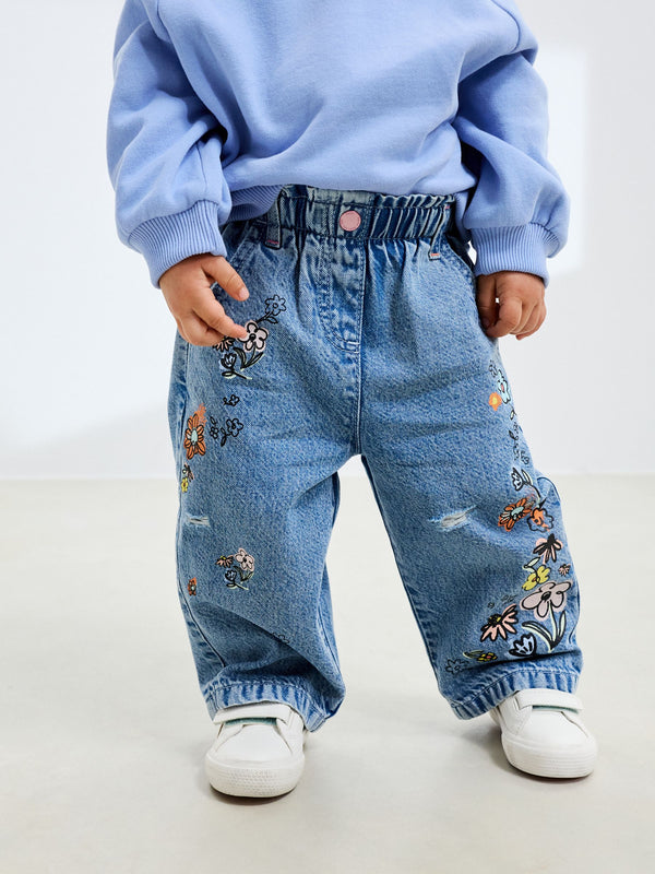 Denim Floral Print Jeans (3mths-7yrs)
