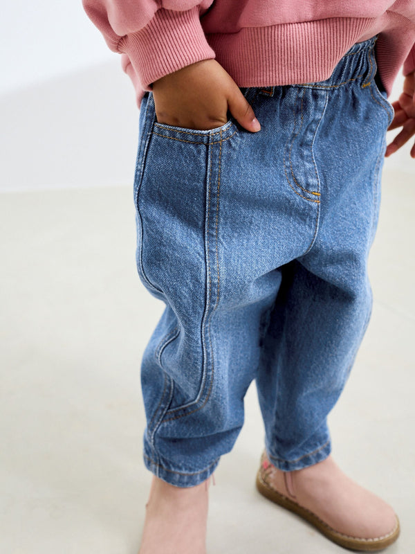 Mid Blue Denim Barrel Jeans (3mths-7yrs)