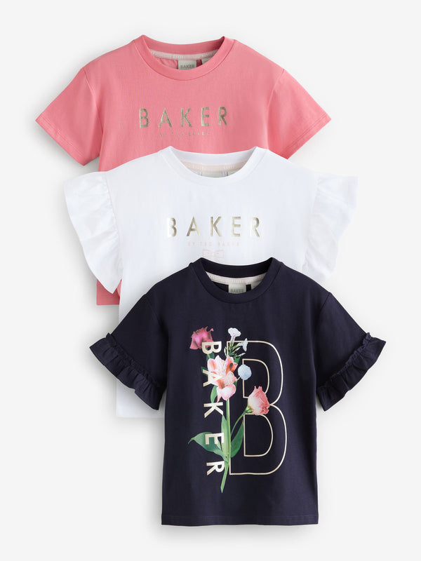 Baker by Ted Baker Frill Detail T-Shirts 3 Pack