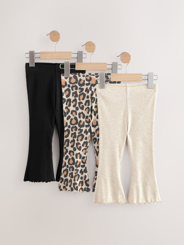 Animal Neutral Flares Leggings 3 Pack (3mths-7yrs)