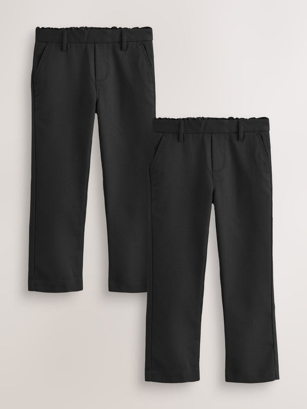 Black Regular Leg School Trousers 2-Pack (3-17yrs)