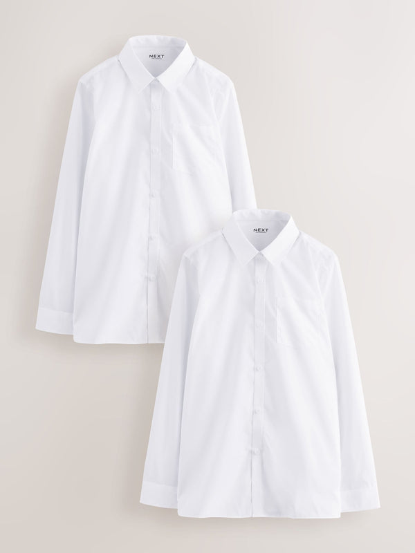 White Regular Fit Extra Long Sleeve School Shirt (10-17yrs)