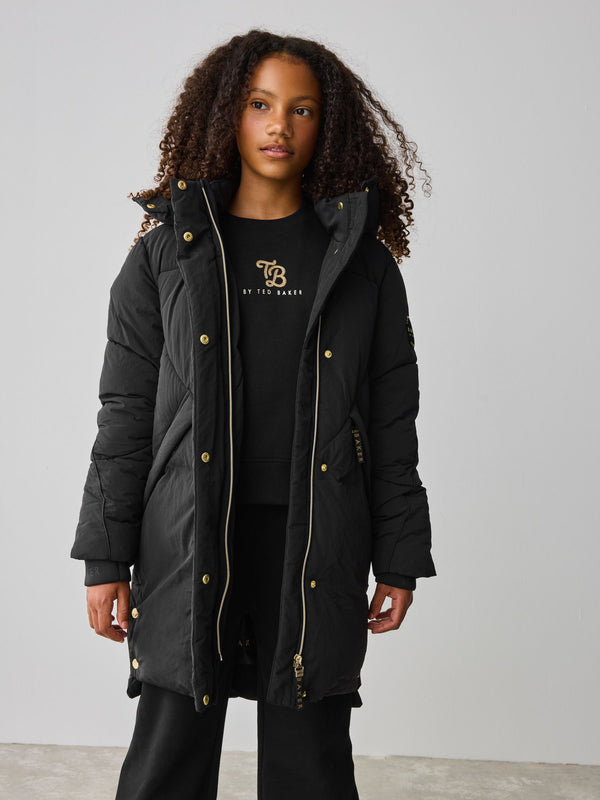 Baker by Ted Baker Girls Shower Resistant Longline Padded Coat