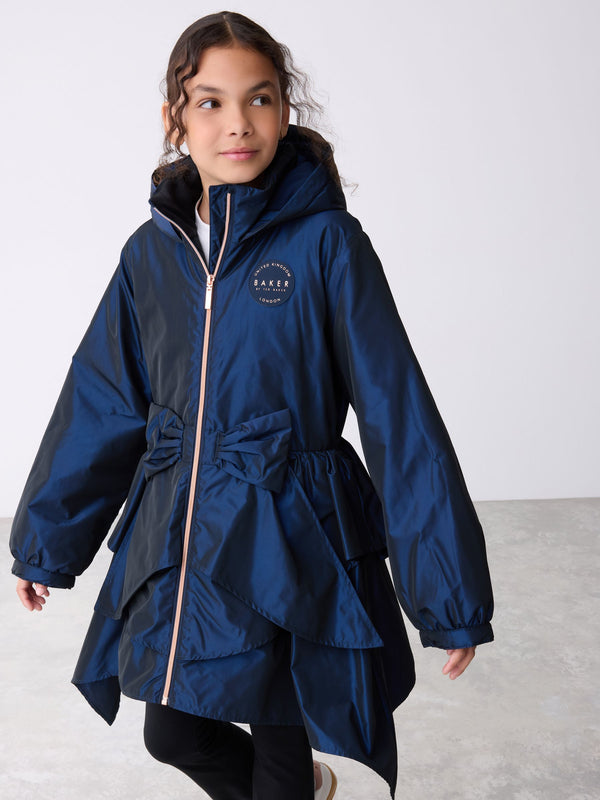 Baker by Ted Baker Shower Resistant Bow Frill Raincoat
