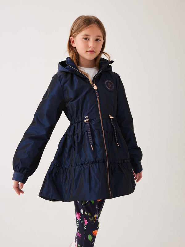 Baker by Ted Baker Shower Resistant Tiered Frill Raincoat