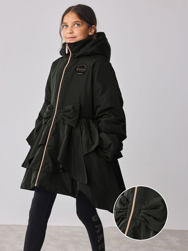 Baker by Ted Baker Shower Resistant Bow Frill Raincoat
