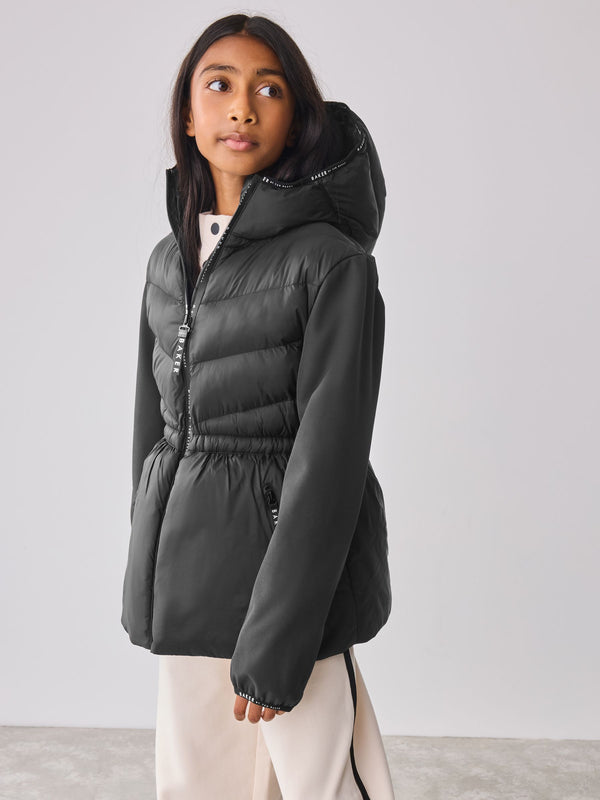 Baker by Ted Baker Shower Resistant Lightweight Padded Peplum Coat