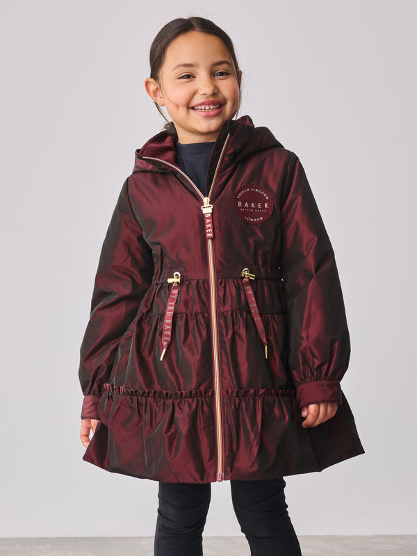 Baker by Ted Baker Shower Resistant Tiered Frill Raincoat