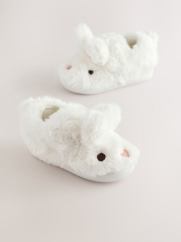 White Bunny Character Cupsole Slippers