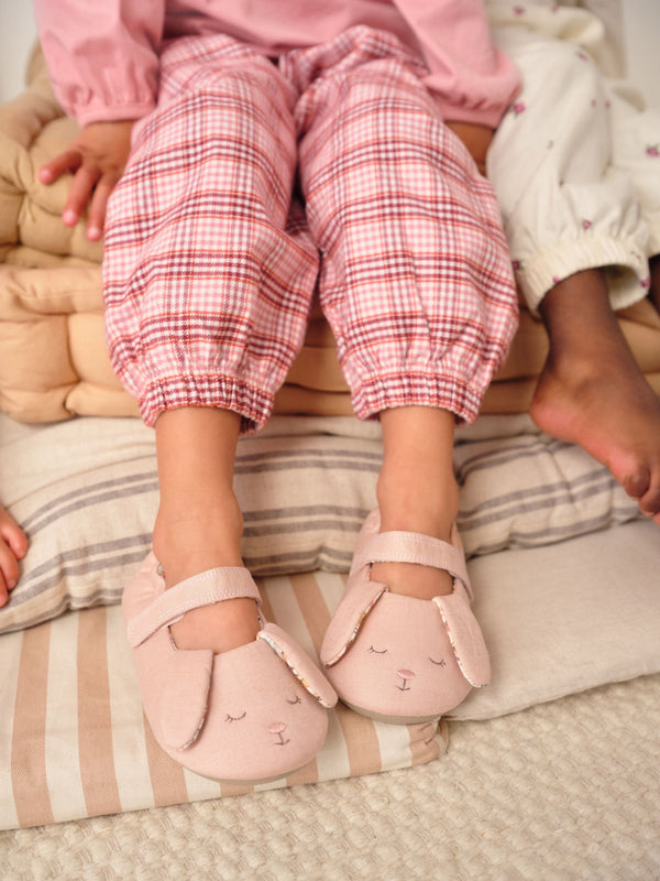 Pink Bunny Mary Jane Slippers